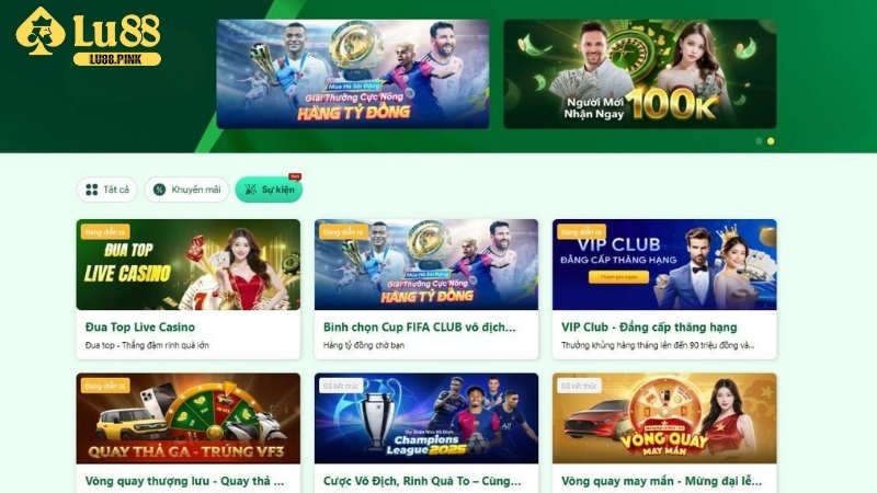 Các sự kiện hot tại Lu88: Cơ hội trúng xe, điện thoại, tiền mặt