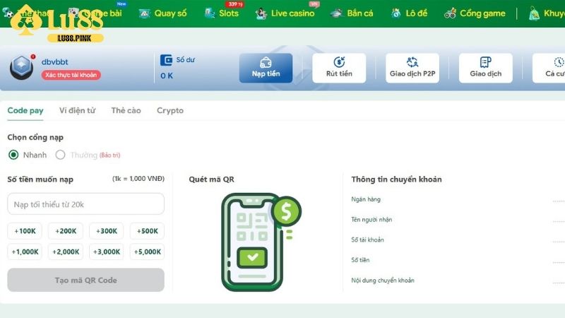 Hướng dẫn nhận ưu đãi nạp lần đầu Lu88