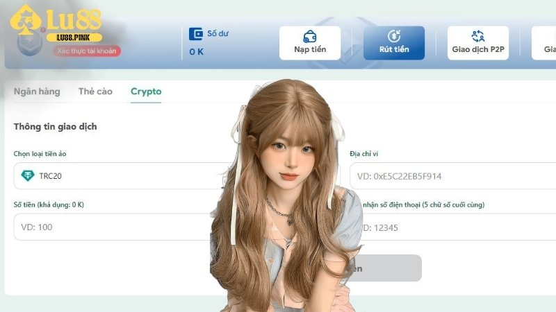 Rút tiền Lu88 bằng tiền điện tử