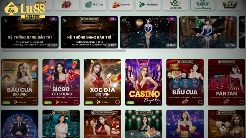 Tổng hợp sảnh cược Live Casino tại Lu88