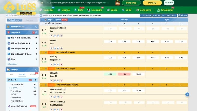 Tự do lựa chọn cách đặt cược K-Sports Lu88